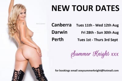Summer Knight Visiting Canberra Tues 11th-Wed 12th Aug